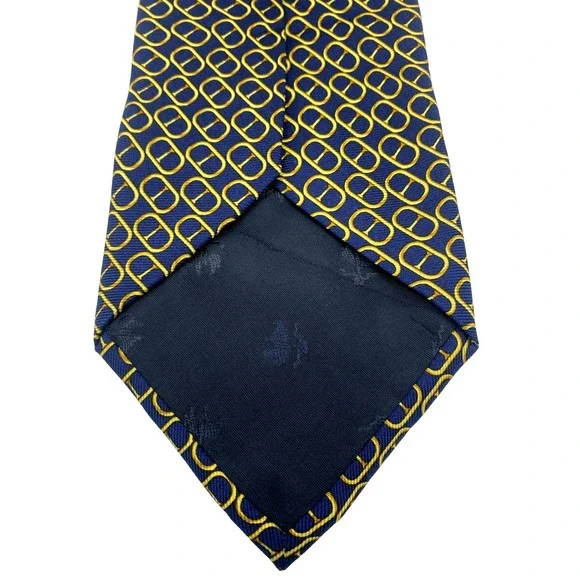 Brooks Brothers Makers 100% Silk Necktie Navy Blue gold equestrian horse bits - Picture 3 of 4